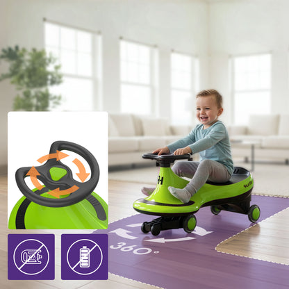 Wiggle Car Ride On Toy for Kids with No Pedals or Batteries 69cm in Green