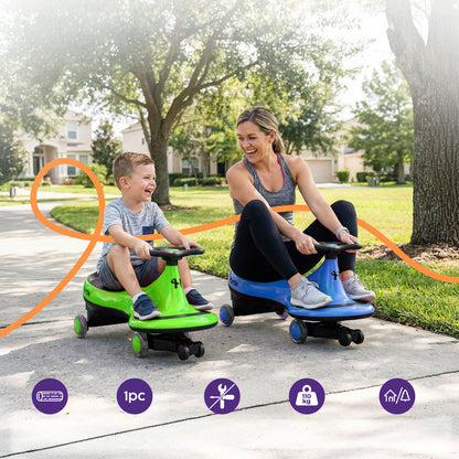 Wiggle Car Ride On Toy for Kids with No Pedals or Batteries 69cm in Green