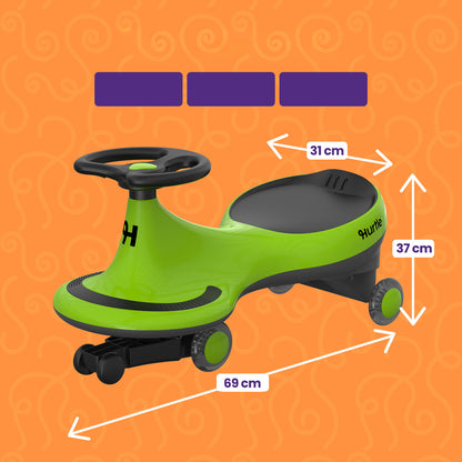 Wiggle Car Ride On Toy for Kids with No Pedals or Batteries 69cm in Green