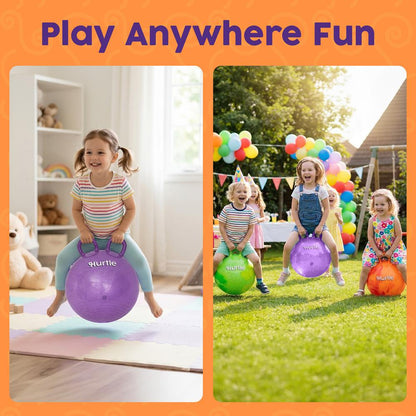 Glitzer-Space-Hopper-Ball mit Handpumpe und Hütchen, 46 cm, Lila