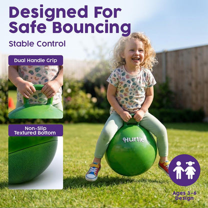 Marble Space Hopper Ball with Hand Pump and Cones 51cm in Army Green