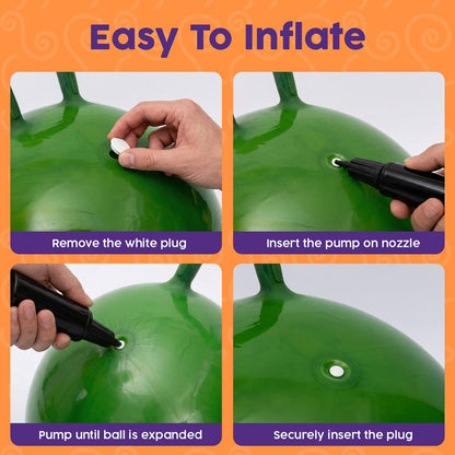 Marble Space Hopper Ball with Hand Pump and Cones 51cm in Army Green