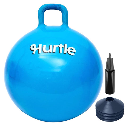 Marmora Space Hopper bumba ar rokas pumpi un konusiem, 51 cm, tumši zilā krāsā