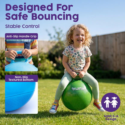 Marble Space Hopper Balls 2 Pack with Hand Pump and Cones 51cm in Army Green and Navy