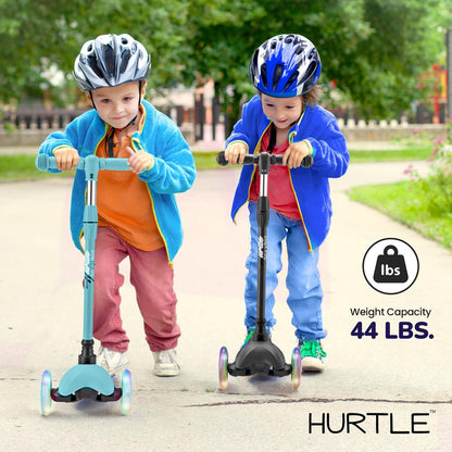 Patinete infantil de 3 ruedas con ruedas luminosas para niños de 2 a 5 años, de 63 a 72 cm, en verde azulado