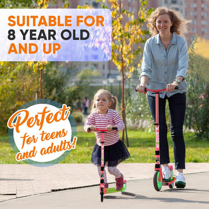 Taittuva potkulauta nuorille ja aikuisille, etujousitus ja 200 mm:n renkaat