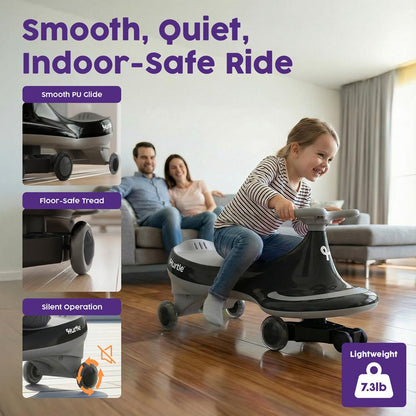 Voiture à chevaucher Wiggle pour enfants, sans pédales ni piles, 69 cm, noire