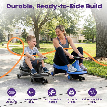 Voiture à chevaucher Wiggle pour enfants, sans pédales ni piles, 69 cm, noire
