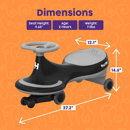 Voiture à chevaucher Wiggle pour enfants, sans pédales ni piles, 69 cm, noire
