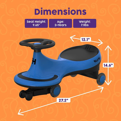 Wiggle-Car-Rutschfahrzeug für Kinder ohne Pedale oder Batterien, 69 cm, in Blau