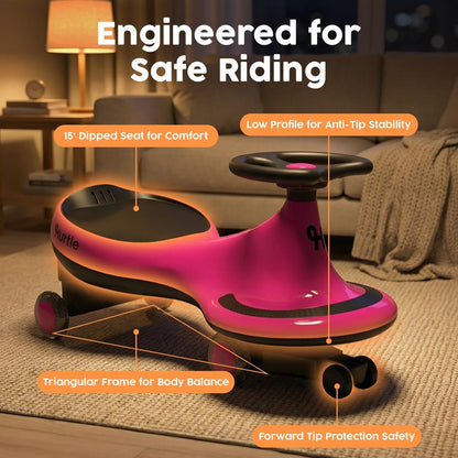 Wiggle-Car-Rutschfahrzeug für Kinder ohne Pedale oder Batterien, 69 cm, in Pink