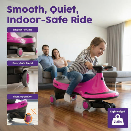 Wiggle-Car-Rutschfahrzeug für Kinder ohne Pedale oder Batterien, 69 cm, in Pink