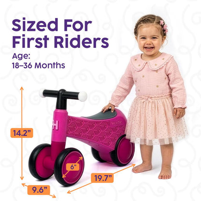 Balancecykel til småbørn med lysende styr, til 18–36 måneder, sædehøjde 24 cm, pink
